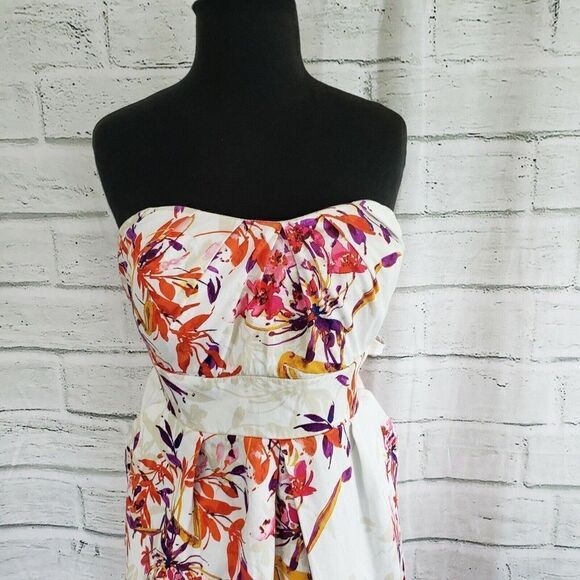 Torrid Ivory Cherry Blossom Strapless Dress Womens Size 20 - Picture 4 of 7